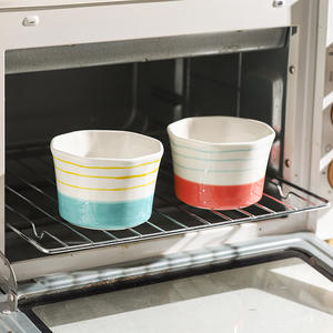 Vente en gros de ramequins en céramique <span class=keywords><strong>plat</strong></span> de cuisson allant au four pour pouding plats en porcelaine crème brûlée mini bols de service - Product Image 5