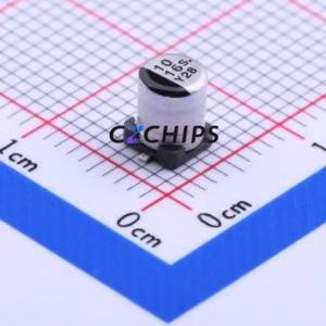 Condensateur électrolytique en aluminium SMD EEE1CA100SR, SMD, D4xL5.4mm 10uF 20% 16V 28mA-120Hz - Product Image 1