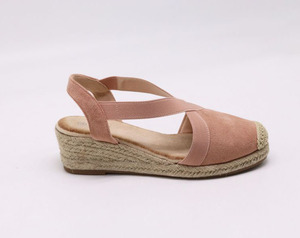 2024 printemps et été rétro Baotou paille tissée sandales compensées sandales à bout compensé à sangle croisée, sandales grande taille pour femmes - Product Image 4