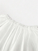 Robe longue blanche grande taille pour femme, épaules dénudées, manches fluides, encolure élastique, style bohème, pour les vacances, vente en gros, personnalisable