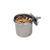 Mangeoire automatique pour perroquet en acier inoxydable, bol suspendu pour cage à oiseaux, fournitures pour oiseaux, mangeoire à oiseaux de haute qualité