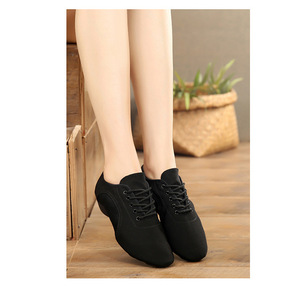 Scarpe da ballo latine nere morbide da donna in gomma Sole moderne Salsa Rumba Jazz sala da ballo scarpe da insegnamento Chacha - Product Image 4