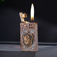 Briquet à kérosène coupe-vent en cuivre sculpté à la main, motif licorne, style antique et rétro, élégant et tendance, cadeau haut de gamme, allumage à un clic