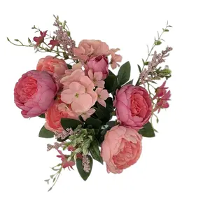 silk flores Rose flowers for wedding Chinese factories high-quality silk artificial decorative flowers and decor plants