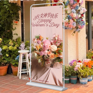 Sáng tạo Roll-up Banner Poster Board hiển thị đứng sắt và khung nhôm với màu đen mang theo túi - Product Image 1