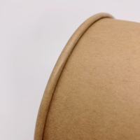 Bol à salade en papier Kraft avec couvercle en plastique, récipient de 500, 750, 1000, 1100, 1300ml, 16oz, 24oz, 32oz, 35oz, 42oz, paquet de 10 pièces