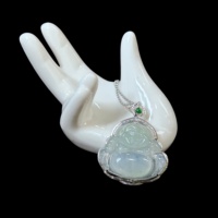 Pendentif en jadéite birmane de qualité supérieure, jadéite naturelle de grade A, pendentif Bouddha en jadéite, pendentif en jadéite pour femmes (avec NGTC)