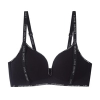 Soutien-gorge sans armatures pour femmes, sans traces, ajustable, anti-chute, avec bretelles à lettres, pour petite poitrine, effet push-up