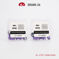 Bandes de ponçage coniques violettes SHUANGJIA sans mandrin, double fonction, pour le nettoyage des cuticules et le polissage des ongles, 10 pièces