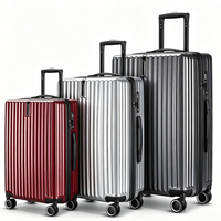 Valise à roulettes rigide en ABS+PC 360 °   Valise de voyage silencieuse à roulettes avec serrure TSA 20/24/28 pouces avec crochet