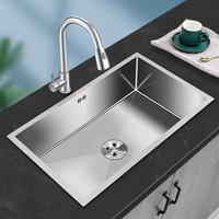 Évier de cuisine en acier inoxydable 304 durable et multifonctionnel avec cascade