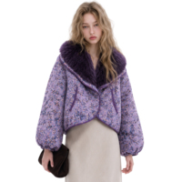 Blouson court matelassé pour femme Boying, chaud et épais, avec capuche amovible en fausse fourrure, respirant, hiver, OEM ODM, vente en gros