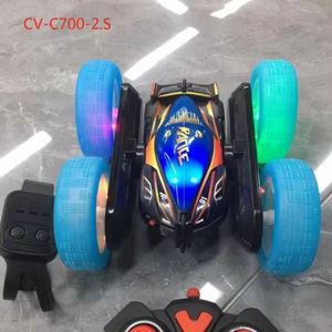 Voiture télécommandée RC de haute qualité avec roues lumineuses améliorées et bras oscillant, double télécommande, pour cascades, jouet pour enfants, pour jeu intérieur et extérieur - Product Image 3