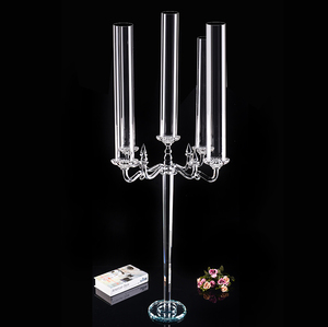 MH-ZT155 Шикарные Длинные стеклянные трубки с украшением в виде кристаллов канделябры свадебный подсвечник - Product Image 3