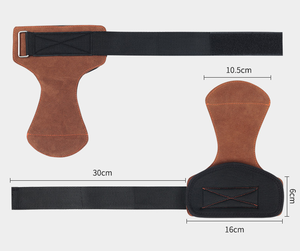 Empuñaduras de mano para <span class=keywords><strong>gimnasia</strong></span>, levantamiento de pesas, empuñaduras de cuero con soporte para muñeca, protección de Palma, guantes de Fitness, 2 uds. - Product Image 4