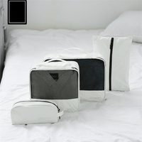 Ensemble de 4 cubes de rangement de voyage personnalisés, compressibles, légers, imperméables, pour organiser les bagages, vêtements de camping