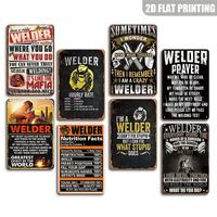 Juego de Letreros Metálicos Divertidos de Soldador, Decoración Retro para Pared de Taller o Garaje