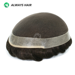 Cabello humano indio Onda natural 130% Densidad PU Base <span class=keywords><strong>Pelucas</strong></span> <span class=keywords><strong>para</strong></span> hombre 1/8 "Parche de tupé duradero frontal de encaje doblado <span class=keywords><strong>para</strong></span> <span class=keywords><strong>hombres</strong></span> - Product Image 6
