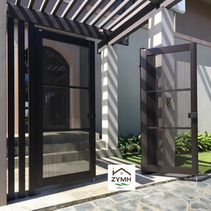 Portails <span class=keywords><strong>de</strong></span> jardin à battants avant, best-sellers américains, design moderne, imperméables, 6 pieds, en aluminium thermolaqué - Product Image 6
