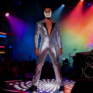 <b>Mirror</b> Mask Diy <b>Plastic</b> Party Halloween Carnival Face Cover Reflective Sparkle Effect Fashionable Mask For Concerts And Events - Product Image 4