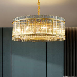 Lámpara colgante moderna grande para sala de estar, candelabro de cristal de lujo dorado nórdico para techos altos de Villa - Product Image 3