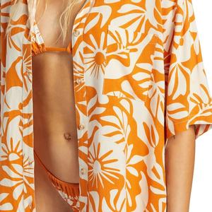 ملابس علوية صيفية مخصصة أزهار استوائية مطبوعة رايون بأكمام قصيرة مقاس كبير للنساء قميص بأزرار فستان للعطلات - Product Image 5