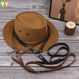 Cross-border PU leather cowboy hat rack, simple western cowboy hat lasso, car hat rack, truck hat <b>clip</b>, hat rope - Product Image 1