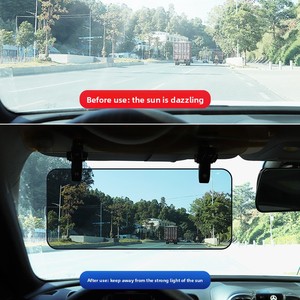 Ewitgo Universal HD UV Sunshade Auto Night Vision Flip Shield Plastic Geometric Pattern Car Windshield Front <b>Window</b> Visor - Product Image 4