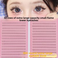 Bulu Mata Bawah Individu Bentuk Api Alami 32 Baris 384 Cluster Pita Transparan DIY Makeup Grosir Drop-shipping