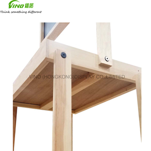 Estantes de almacenamiento personalizables de pie plegables de 4 estantes de madera natural ecológicos modernos marca VINO - Product Image 5