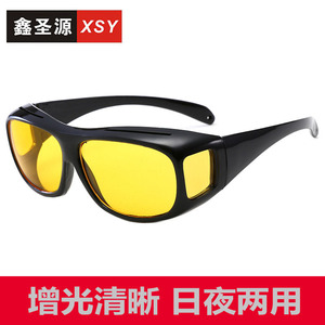 Men's Night Vision Cycling Sunglasses <b>Black</b> <b>Frame</b> Ac Lens Type 3 Sunshades For Outdoor Sports Driving Protection - Product Image 5