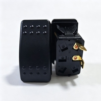 Interrupteur à bascule étanche DC12/24V SPST 2P (ON)-OFF non éclairé avec couvercle noir pour camion, moto, modification de véhicule, camping-car