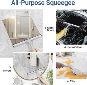 Nettoyeur multi-surfaces avec crochet de suspension intégré pour le nettoyage des portes de douche, des miroirs, des carreaux, des fenêtres et des vitres automobiles - Product Image 3