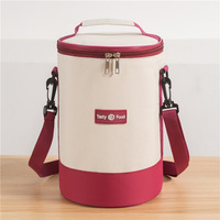 Nouveau sac thermique cylindrique bandoulière circulaire multicouche boîte à lunch sac travailleurs de bureau école main bandoulière Bento sac