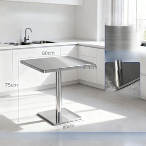 โต๊ะกาแฟสแตนเลสสไตล์อุตสาหกรรมที่ทันสมัยเหมาะสำหรับร้านน้ำชาร้านอาหารร้านขนมและเบเกอรี่ - Product Image 1