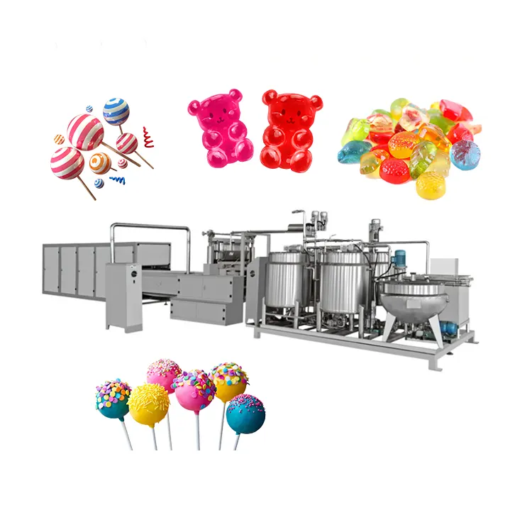 Small confectionery hard soft jelly lollipop gummy candy making machine