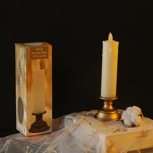Giáng sinh cửa sổ nến với chủ sở hữu nhấp nháy Pin hoạt động Flameless ngà taper Chân nến dài dẫn nến - Product Image 3