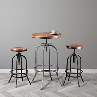 Tabouret de bar antique rembourré à hauteur réglable en fer Chesterfield Art Déco