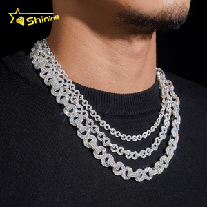 Catena Cuban Link Infinita in Argento Massiccio 925 con Moissanite, Stile Hip Hop Iced Out, 6mm 8mm 13mm - Product Image 2