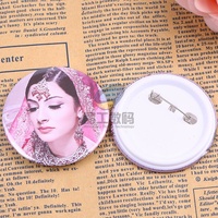 Badge rond en fer blanc de 58 mm moulé sous pression, fournitures en gros, motifs visage souriant, direct usine, épingle incluse, livraison gratuite