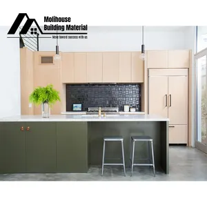 高品质橱柜美式厨房家具橱柜设计成套实木豪华模块化橱柜