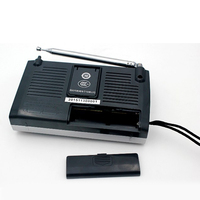 Radio Multi-band portabel FM/SW, Radio sensitivitas tinggi bertenaga baterai seluler Mini dengan jam Alarm