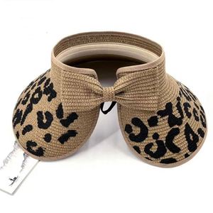 Sombrero de Sol Plegable de Paja con Visera Ancha y Estampado de Leopardo, Personalizado, para Verano, con Lazo, Regalo Promocional - Product Image 4