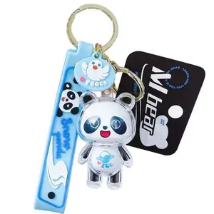 סיטונאי אקריליק קרח קרח פנדה Mi דונג דוב Keychain תליון תיק בית ספר רכב קישוט מפתח שרשרת מתנה קטנה