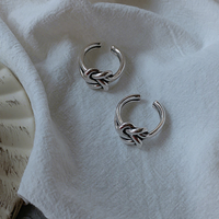 Vente en gros Bague ajustable portée à la main en argent S925 Personnaliser les anneaux noués vintage ouverts