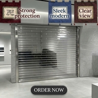 Porte à enroulement transparente en PC, porte en PVC, coupe-vent, antivol, porte à enroulement commerciale, porte d'entrée pour supermarché