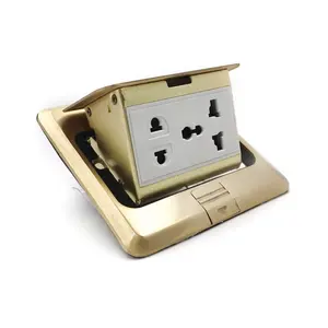 220V brass house outlet durable waterproof hidden electric floor box socket