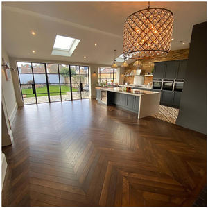 하이 퀄리티 유럽 화이트 오크 공학 목재 바닥재 월넛 셰브론 쪽모이 세공 나무 바닥 - Product Image 4