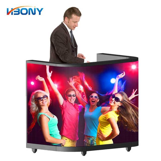 Led Dj Booth Display Night Bar Dj Booth Led Display P1.86 P2 P2.5 Music Festival Night Bar Dj Booth LED Reception Desk