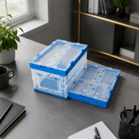 Boîte de rangement pliable pour la maison, transparente, visible, murale, en plastique, empilable, organiseur de placard, OEM